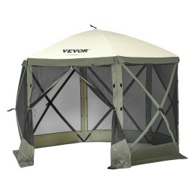 Pop Up Gazebo Tent, Pop-Up Screen Tent 6 Sided Canopy Sun Shelter with 6 Removable Privacy Wind Cloths & Mesh Windows